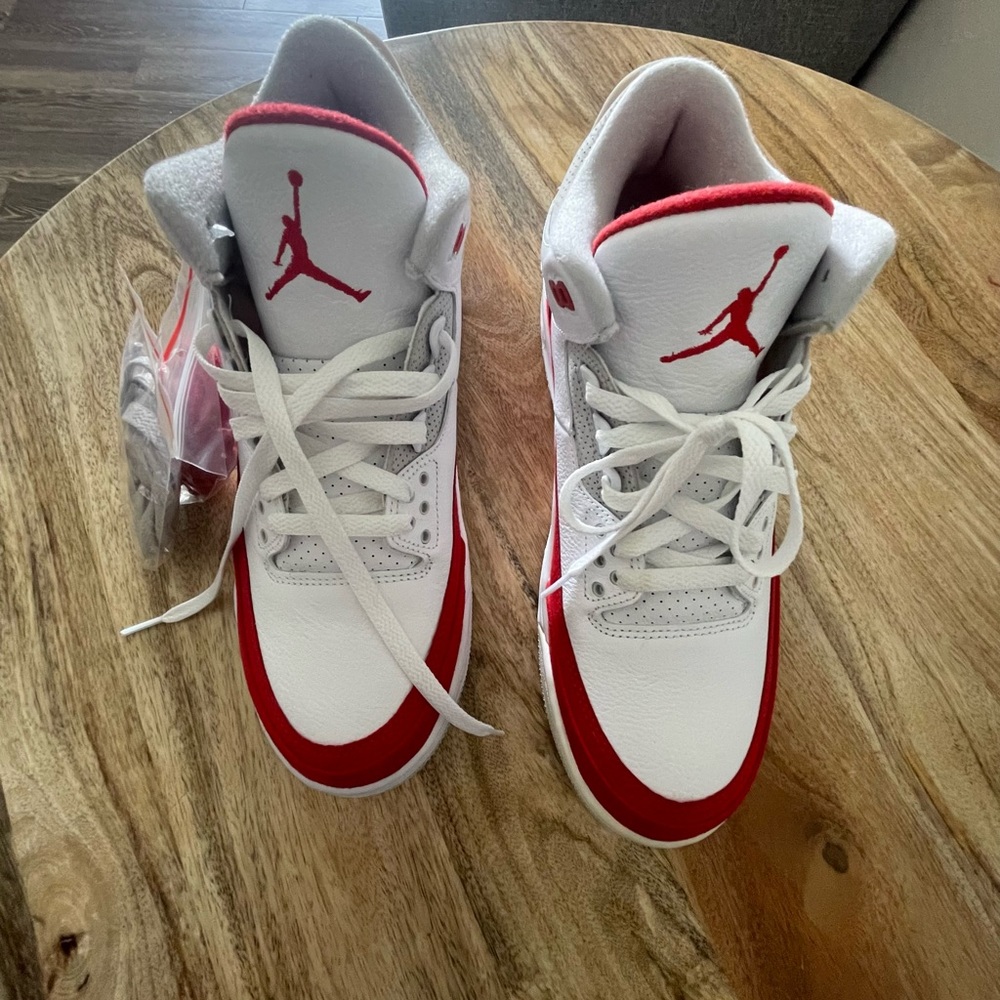 Brand New Jordan 3 Retro Tinker White University Red